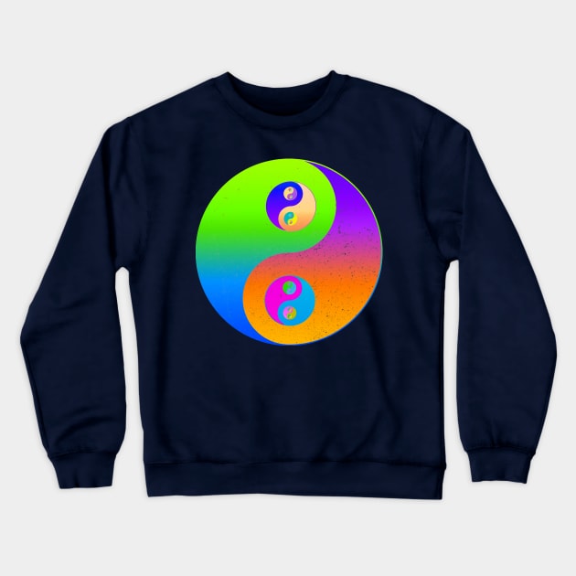 Yin Yang Infinity Trippy Psychedelic Tie Dye Crewneck Sweatshirt by blueversion